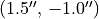 (1.5^{\prime\prime},\, -1.0^{\prime\prime})