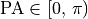 {\rm PA} \in [0,\, \pi)